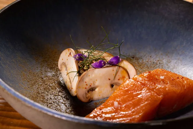 A plated creation published by L Esquisse restaurant, 21 rue Royale, Annecy